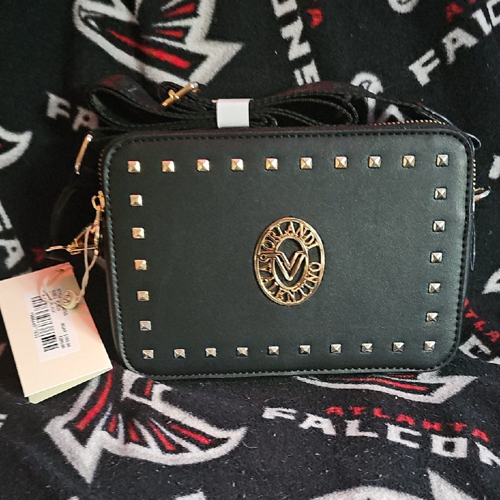 *Brand New* Valentino Orlandi Elegant Black and Gold Crossbody Bag